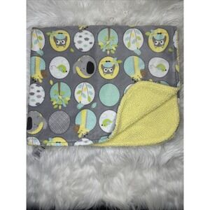 $37 🌙 GARANIMALS Plush Baby Blanket Gray Dots Animals Owl Elephant Giraffe